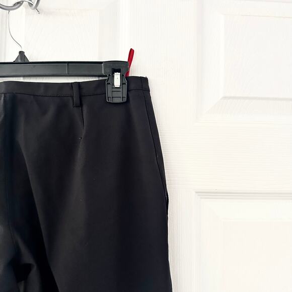 Prada Black Nylon Red Tab Mid Slim Straight Leg Dress Pants Side Zip IT 40 Women - Picture 8 of 11